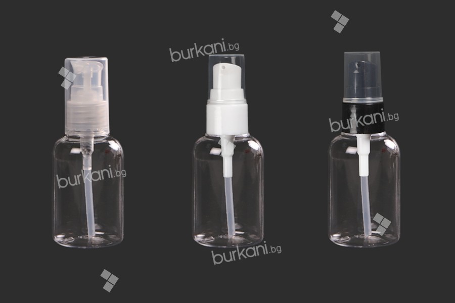 Pompalı 50 ml plastik (PET) şişe - 12 adet